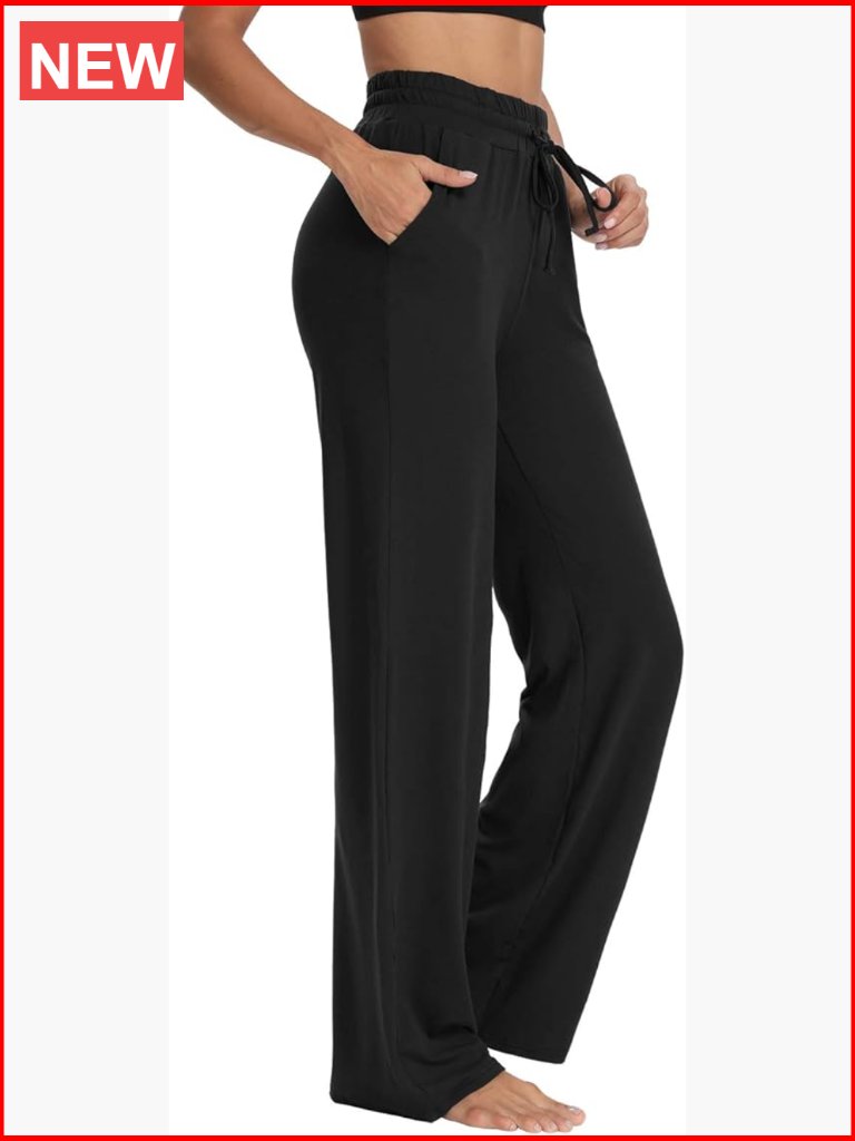 High Waisted Wide Leg Yoga Sweatpants With Pockets